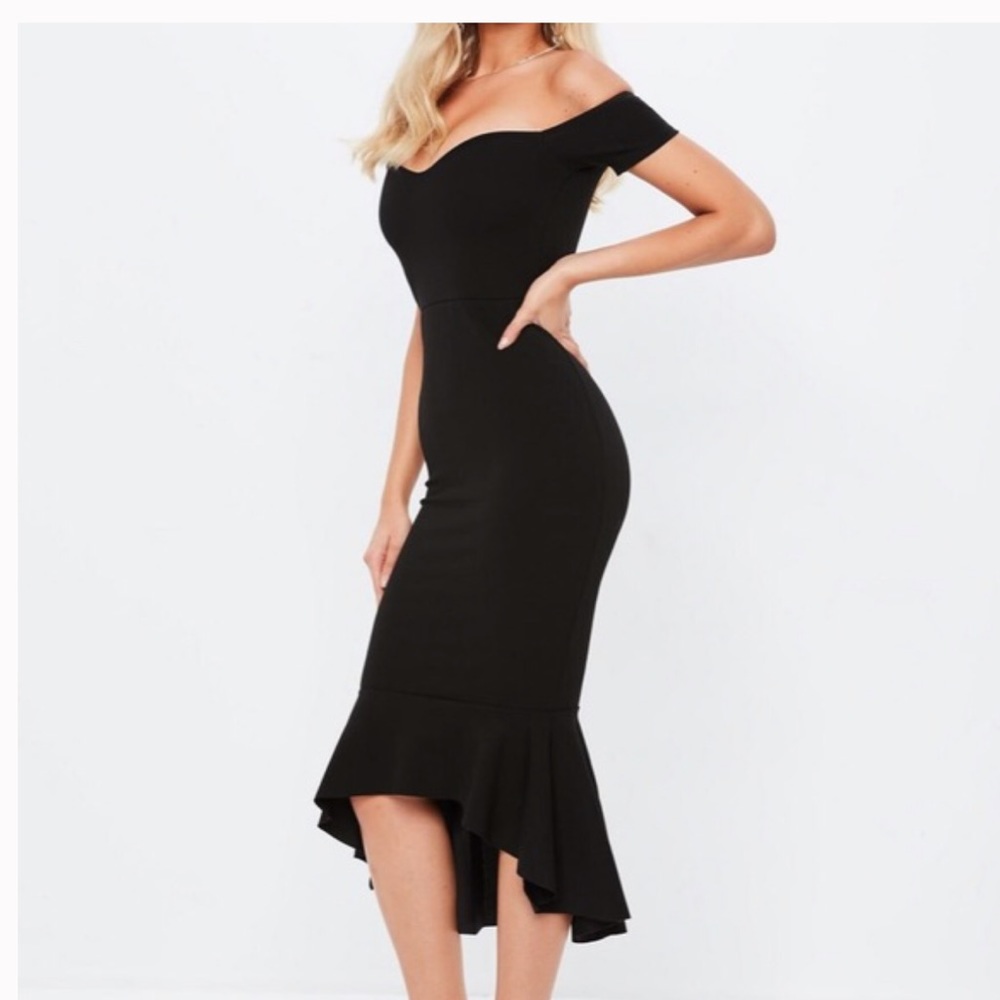 Misguided black fishtail dress